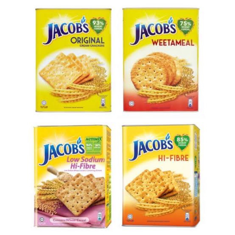 Jacob biscuit cracker 144-240g. original cream cracker / weetameal cracker จาคอป แครกเกอร์