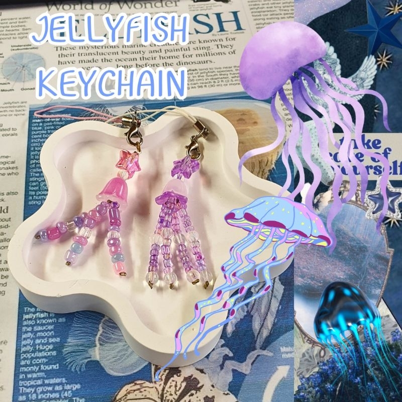 jellyfish keychain🪼🪸ที่ห้อยโทรศัพท์เเมงกระพรุนสุดน่ารัก เอ็นดูน้องหน่อยน้า🪼🩵