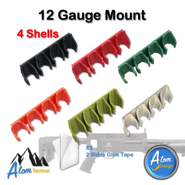 แผ่นติดตั้ง ขนาด 12 แบบ 4 ลูก ชนิดเทปกาว - 12G 4 Shells Mount with Tape [Atom Design]