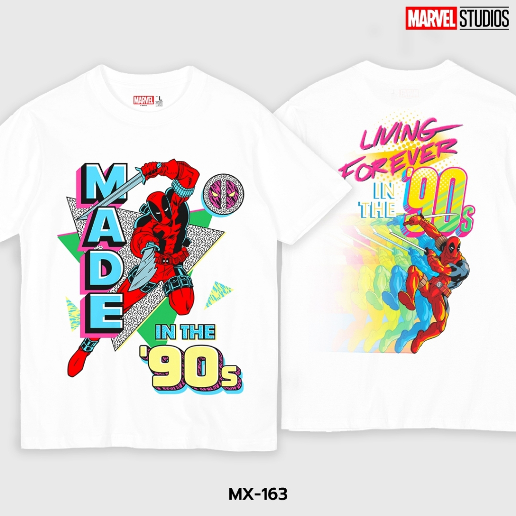 Power 7 Shop เสื้อยืดการ์ตูน มาร์เวล ลาย DEADPOOL ลิขสิทธ์แท้ MARVEL COMICS T-SHIRTS (MX-163)