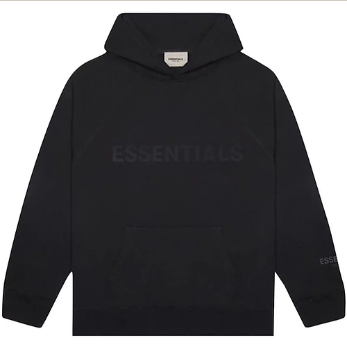 ESSENTIALS FRONT LOGO HOODIE [BLACK]