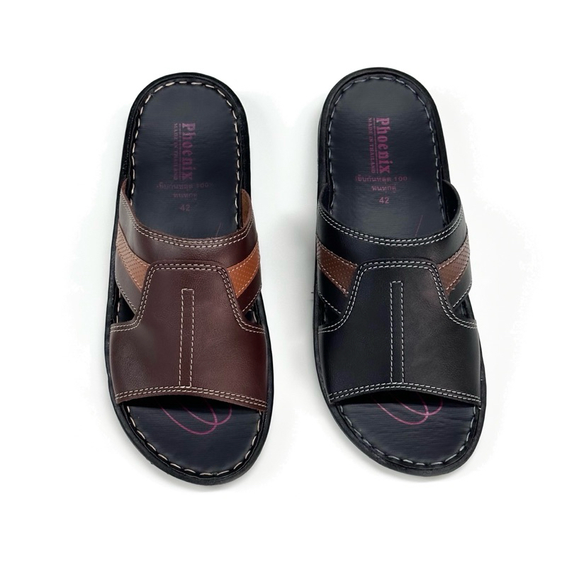 รองเท้าแตะผู้ชาย ❤️ รองเท้าแตะหนัง ผ้านิ่ม ใช้ทน ไม่อับ ทนน้ำทนฝน เย็บกันกาวหลุด