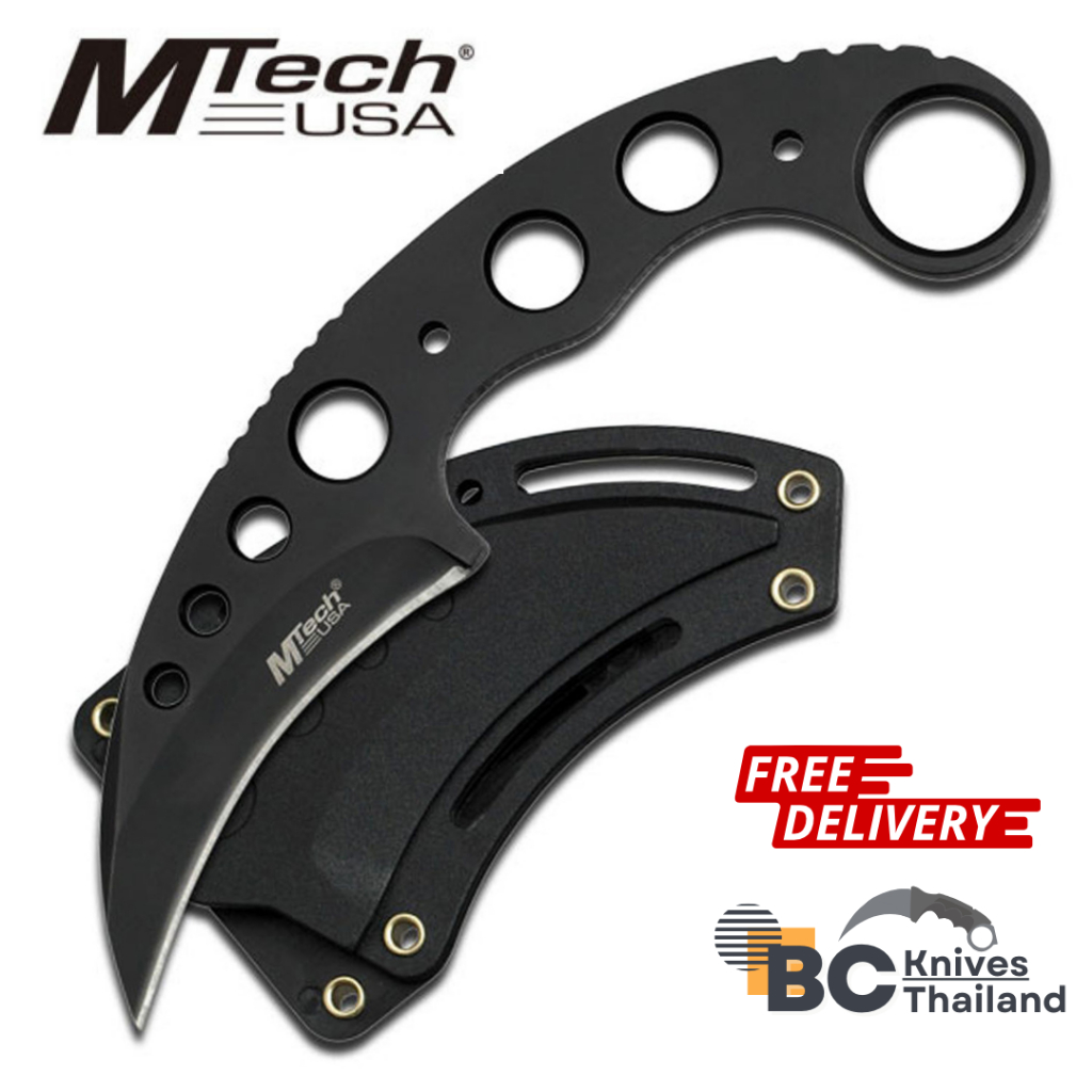 <พร้อมส่ง> BCKnives ขายมีดพก มีดคารัมบิต นักต่อสู้ใบตายเหล็กดำ (MTECH BLACK STEEL MORTAL KOMBAT MT-664BK)