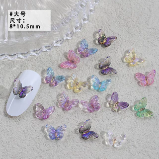 เรซิ่นผีเสื้อแต่งเล็บขนาด8*6มิลและ8*10.5มิล