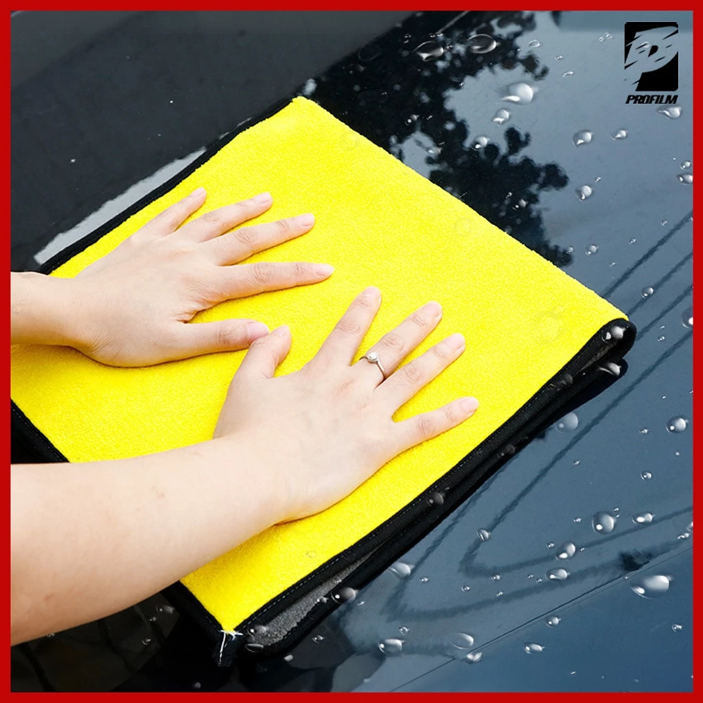 ผ้าไมโครไฟเบอร์ 3D เกรดพรีเมี่ยม หนานุ่ม ซับน้ำไว(สีเหลืองเทา) 30x30 ผ้าเช็ดรถ thumbnail 5
