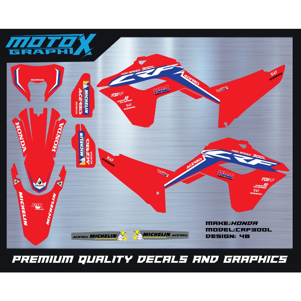 สติ๊กเกอร์มอเตอร์ไซค์วิบาก  Honda CRF300L ครบเซท สุดคุ้ม