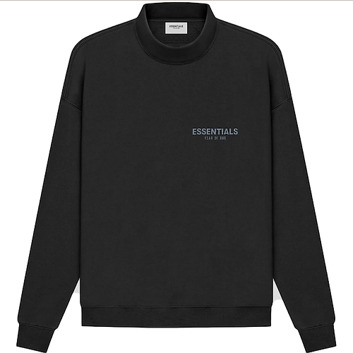 FEAR OF GOD ESSENTIALS MOCK NECK SWEATER (BLACK)