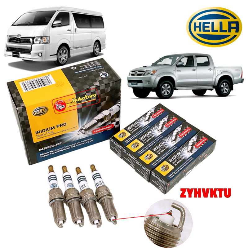 หัวเทียน อิริเดียม Hella IMJ8RC4-10P เครื่องเบนซิน Toyota VIGO Fortuner INNOVA Jazz Hybrid