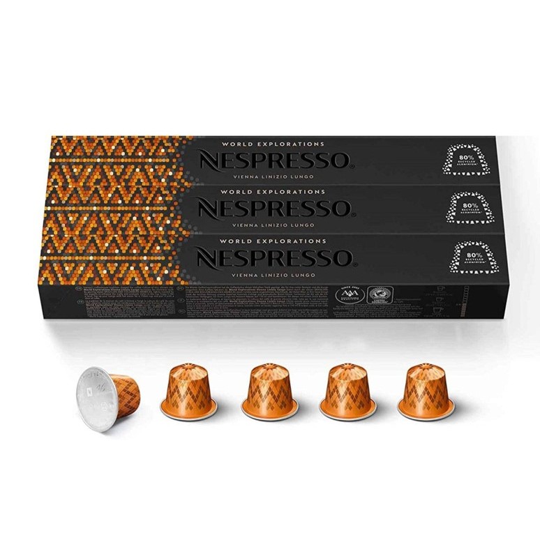 Nespresso VIENNA LINIZIO LUNGO Ground Coffee เนสเพรสโซ เวียนนา ลินนิซิโอ ลุงโก แคปซูลกาแฟ 30Capsules