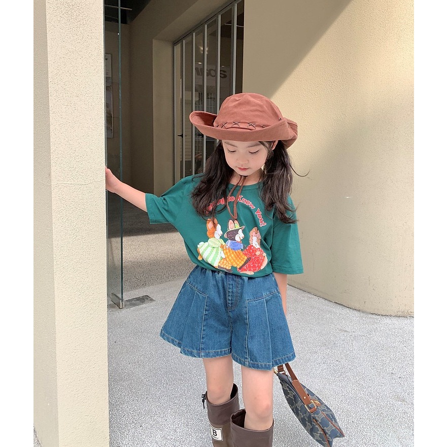 nana*K3134657*กางเกงยืนส์ขาสั้นสำหรับเด็กผู้หญิง แบบสไตล์เกาหลี