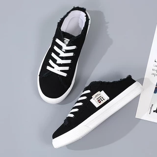 FBAShop สไตล์ใหม่ รองเท้าผ้าใบผู้หญิงแฟชั่น เกาหลี หุ้มส้น ผ้าใบ คุณภาพดีราคาถูก ระบายอากาศ พร้อมจัดส่งกันเลย