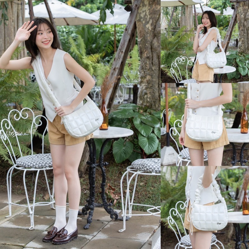 [รุ่นขายดีมาก] กระเป๋าผ้า KEEP ' Fluffy ' Bag ผ้าบุซับในนุ่มนิ่ม สายสะพายปรับระดับได้ [มีบริการหลังการขาย]