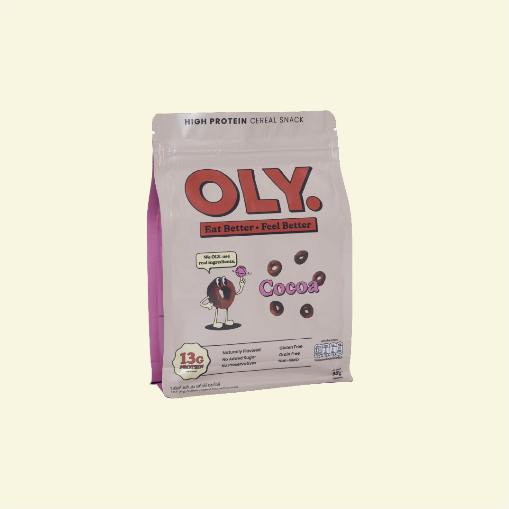 OLY. High Protein Cereal Cocoa Flavor 35 g ซีเรียลโปรตีนสูง รส โกโก้