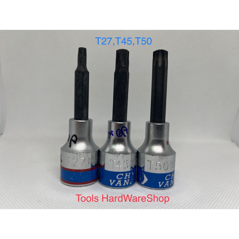 ลูกบล็อคหัวทอรค์ (รู1/2หุน) ลูกบล็อกเดือนโผล่ T27 T45 T50 KingTony