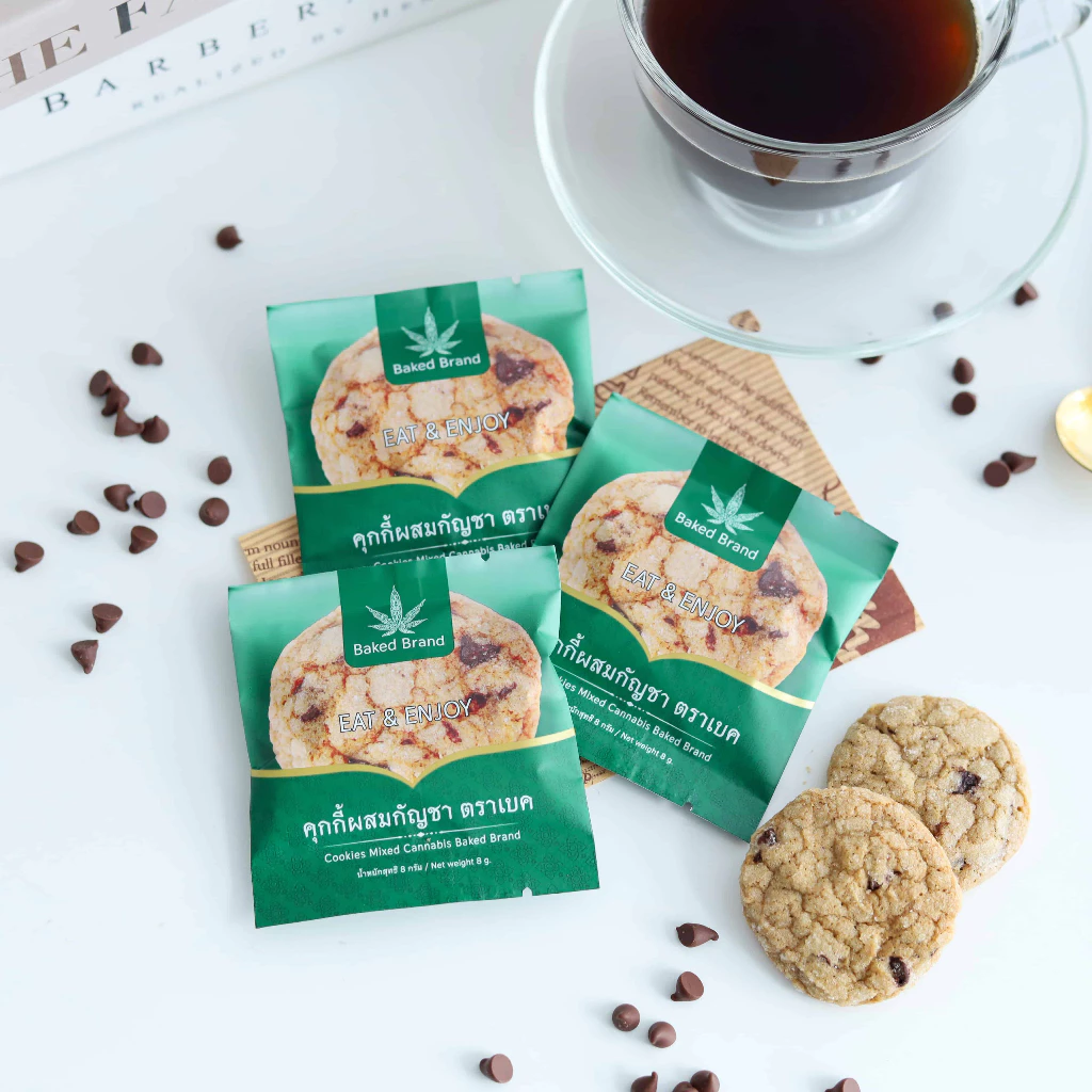 คุกกี้กัญชา T/H/C ไมโครโดส 6 ชิ้น | Baked Brand | อย.รับรอง | ช็อกโกแลตชิพ