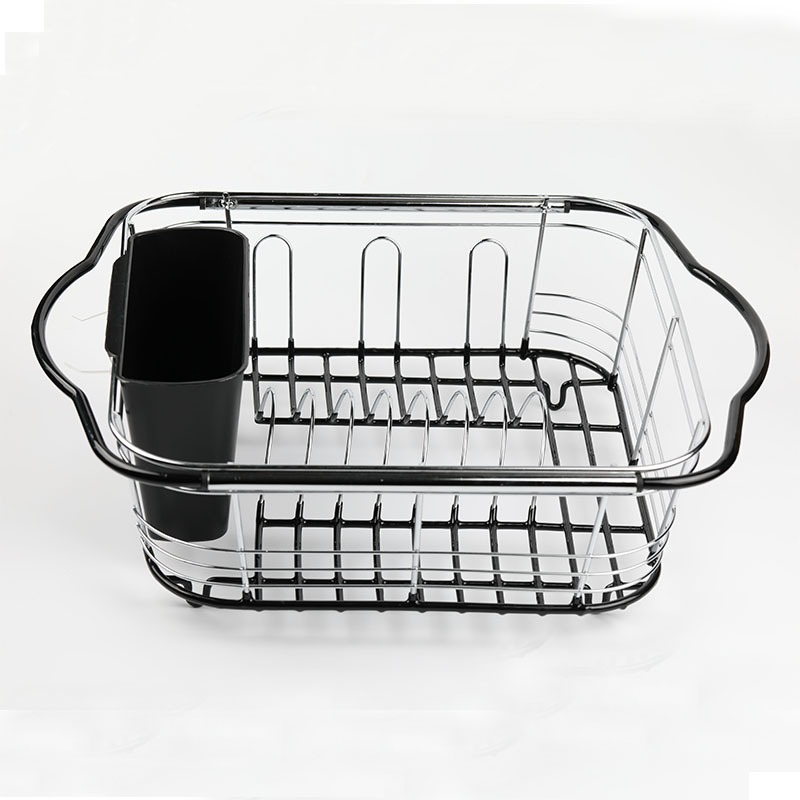 ตะแกรงคว่ำจาน  ตะแกรงพาดอ่างล้างจานยืดหดได้ 3-in-1dish rack over sink dish drying rack (58.4x33x12.3cm)