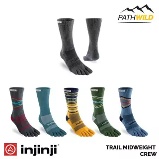 INJINJI TRAIL MIDWEIGHT CREW XTRALIFE ถุงเท้าแยกนิ้ว เหมาะกับการวิ่งระยะยาว ช่วยลดการเสียดสีระหว่างนิ้วเท้า