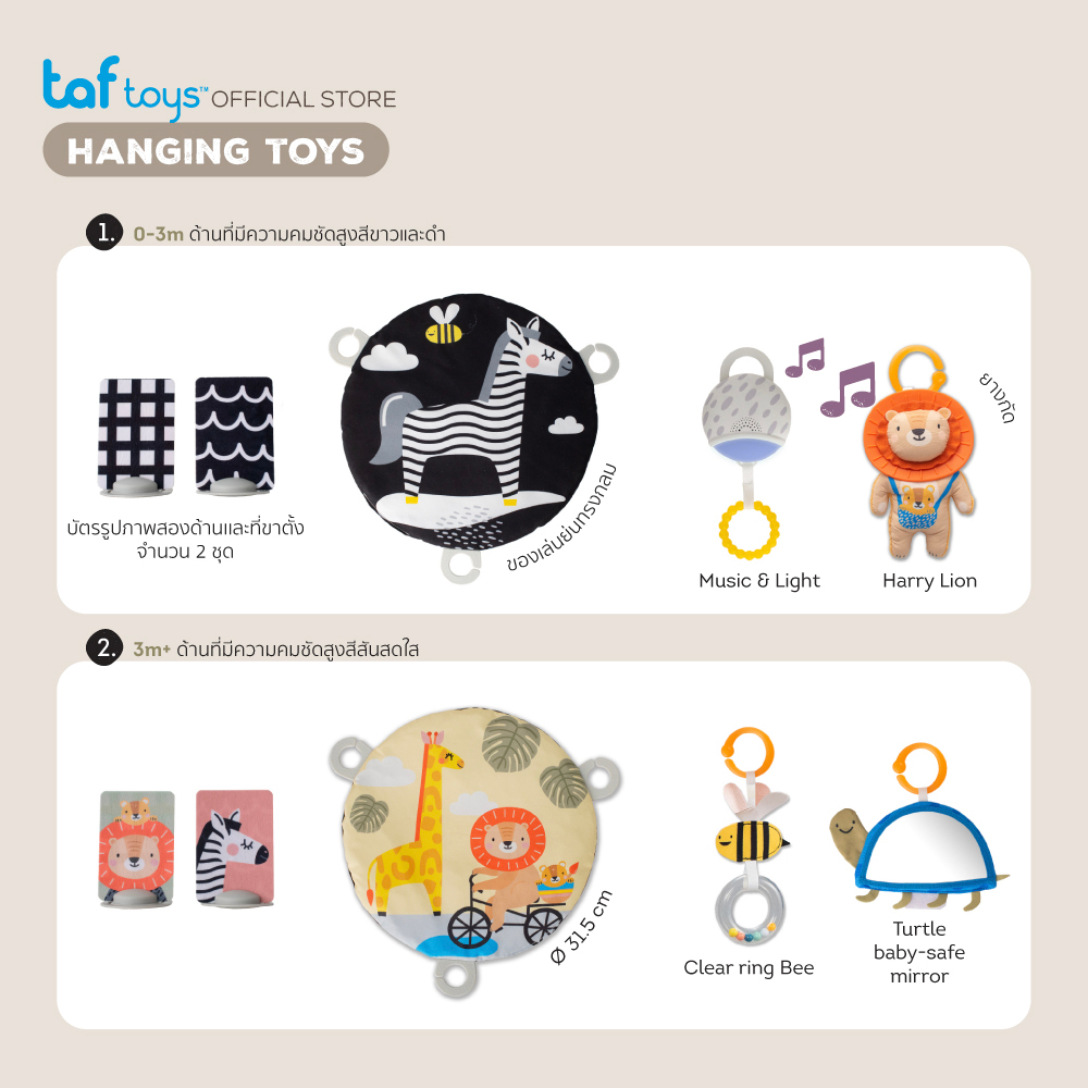 Taf Toys เพลยิม ที่นอนเด็กแรกเกิด Savannah 360 Activity Gym ของเล่นเสริมพัฒนาการ 0 เดือน ขึ้นไป รูปที่ 6