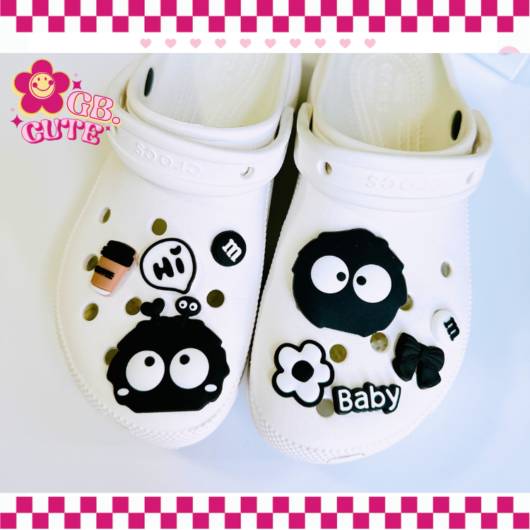 ตัวติดรองเท้า Crocs Jibbitz - ลาย Black Coffee - 1 เซ็ท จำนวน 9 ชิ้น ตกแต่งรองเท้า สินค้าพร้อมส่งจากไทย