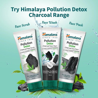 (ซื้อในไลฟ์ 79 บาท)เซ็ทล้างพิษผิวหน้า ทำความสะอาดล้ำลึก ด้วยชาเขียว และ ชาโคล Himalaya Charcoal face 100ml