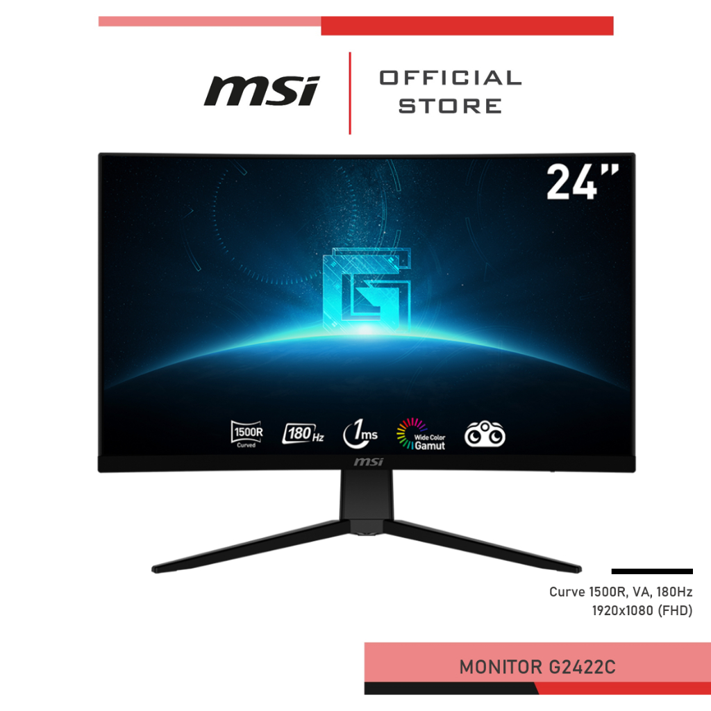 MSI G2422C Monitor (จอโค้ง 23.6",180Hz เกมมิ่งมอนิเตอร์ จอคอมพิวเตอร์)