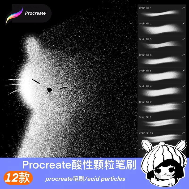 [Procreate] บรัช acid particles