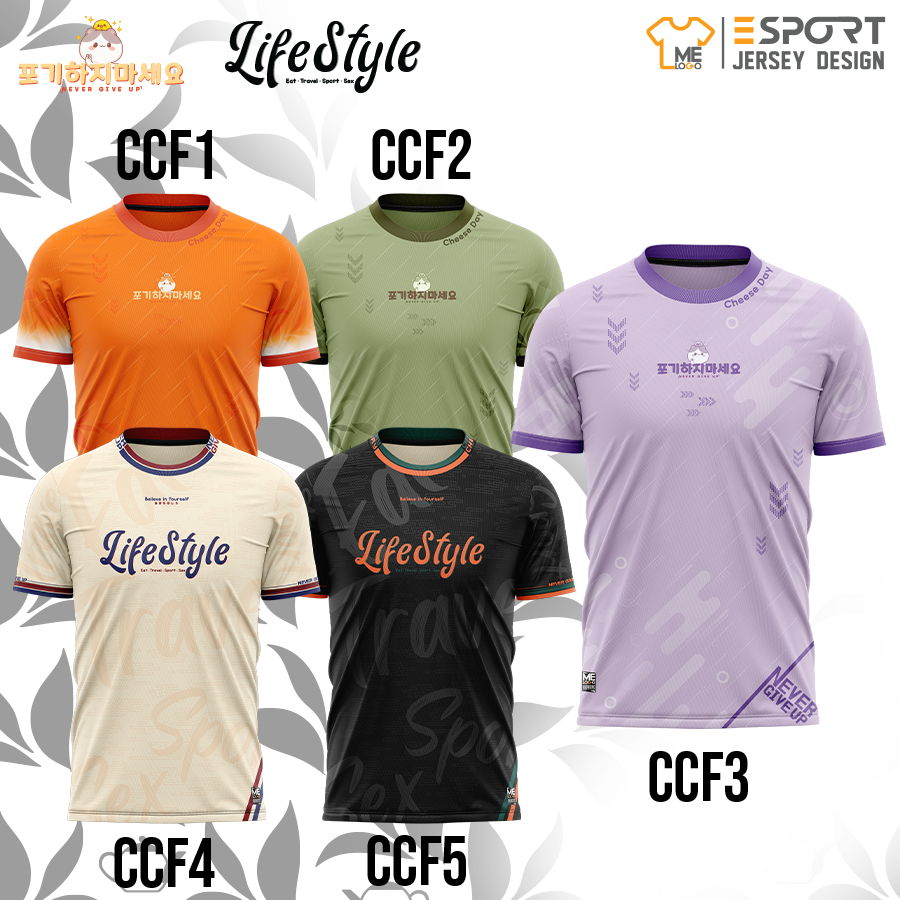 เสื้อวิ่ง CCF.1-CCF.5 กีฬาผู้ชาย ผู้หญิง พิมพ์ลายทั้งตัว ใส่ออกกำลังกาย เบาสบายระบายอากาศ