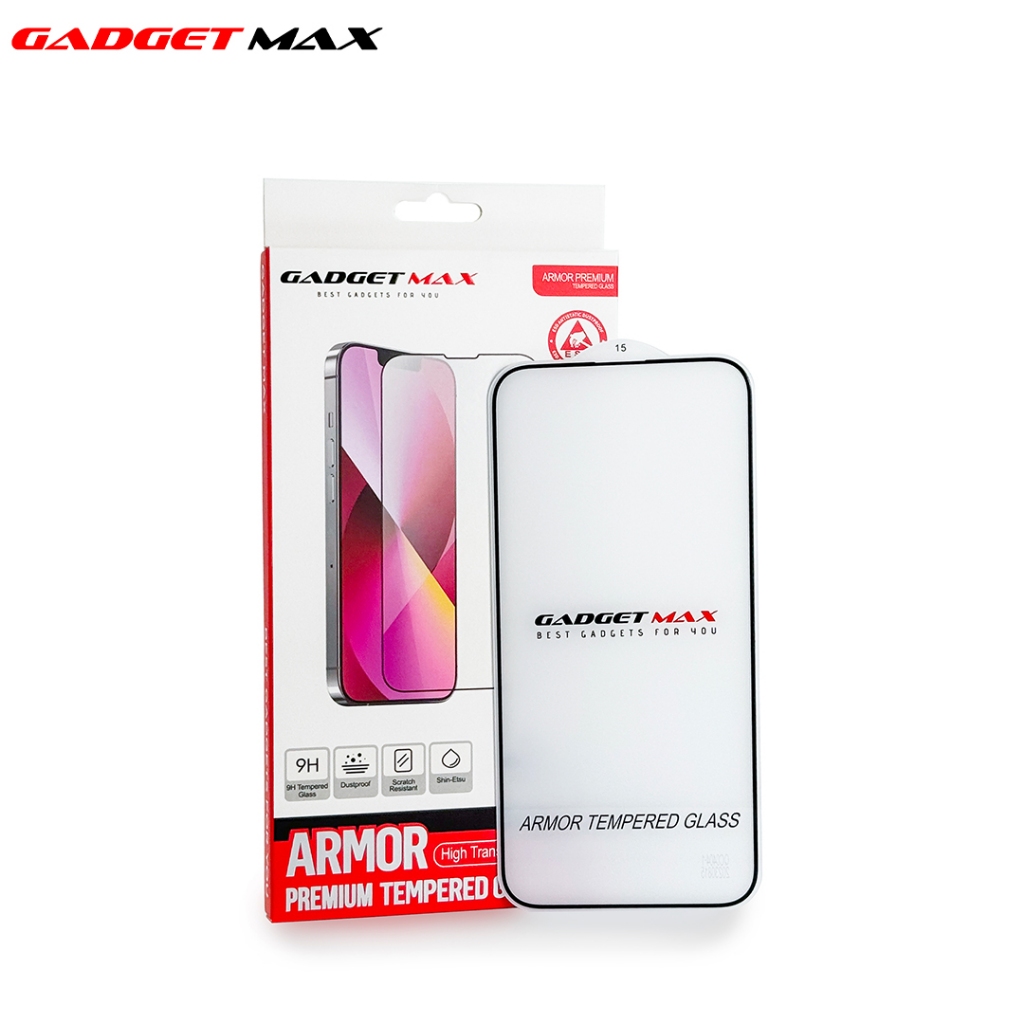 GADGET MAX-- ARMOR IPHONE 15 PRO 6.1" 2.5D ANTI -STATIC TEMPERED GLASS(NPL-9/2023)