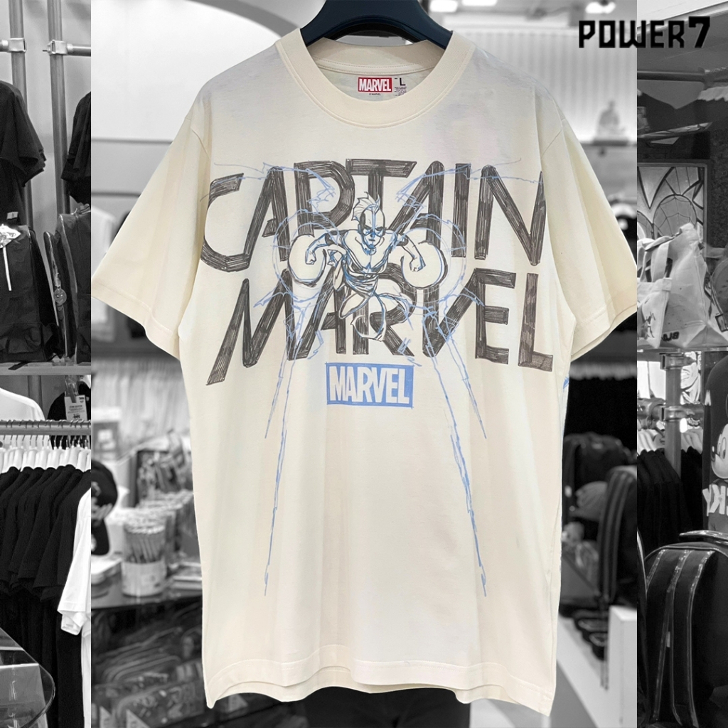 Power 7 Shop เสื้อยืดการ์ตูน มาร์เวล “Captain Marvel” ลิขสิทธ์แท้ MARVEL COMICS T-SHIRTS (OPM-040)