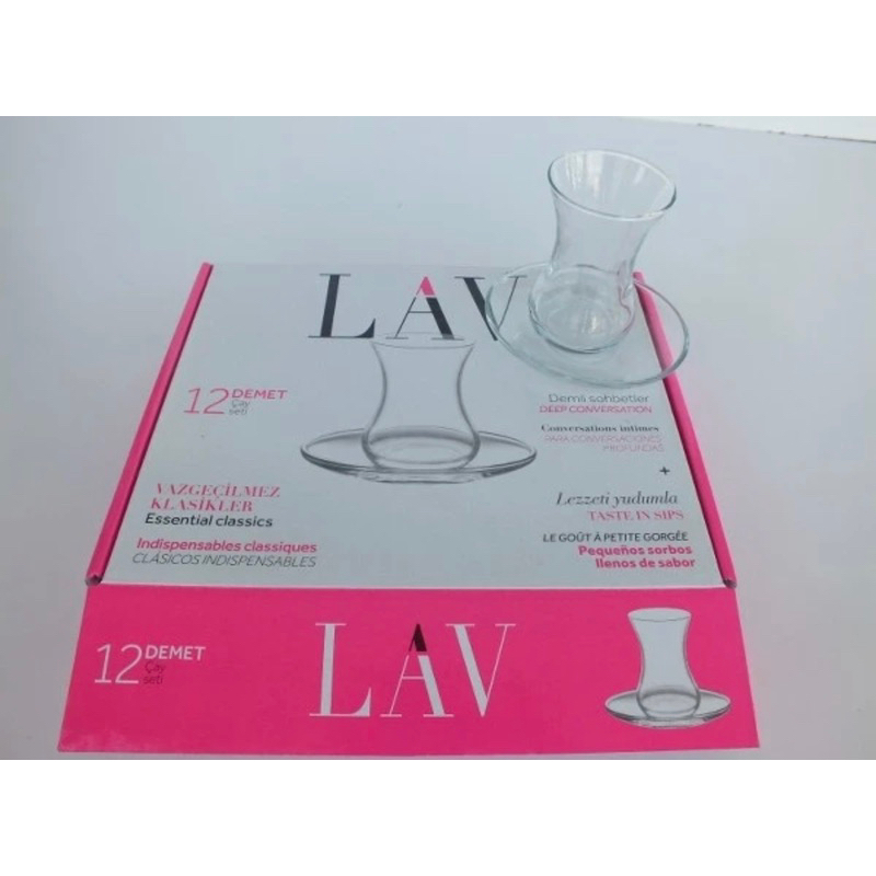 Lav Demet 12 Pieces Tea Set / แก้วชาตุรกีทรงดอกทิวลิป 6 ชุด