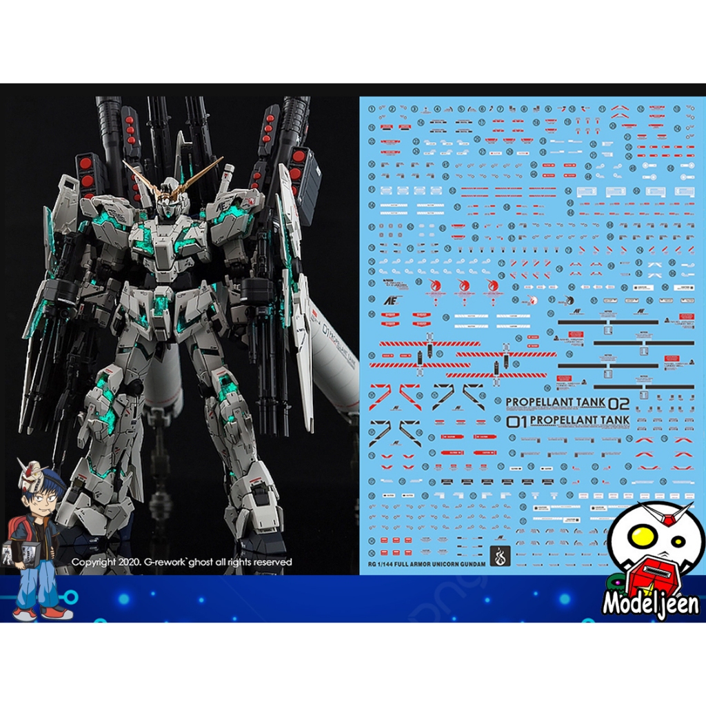 (Ghost Decal) Water Decal 018 RG1/144 Full Armor Unicorn Gundam