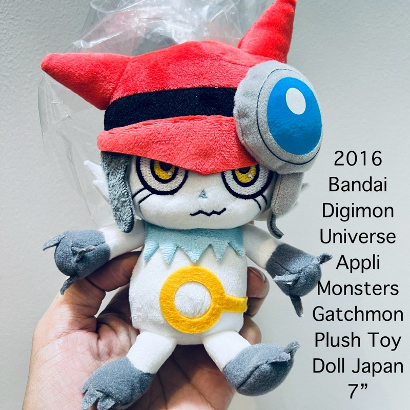 ตุ๊กตา ดิจิม่อน ใหม่ในห่อ ป้ายห้อย ขนาด7“ 2016 Bandai Digimon Universe Appli Monsters Gatchmon Plush