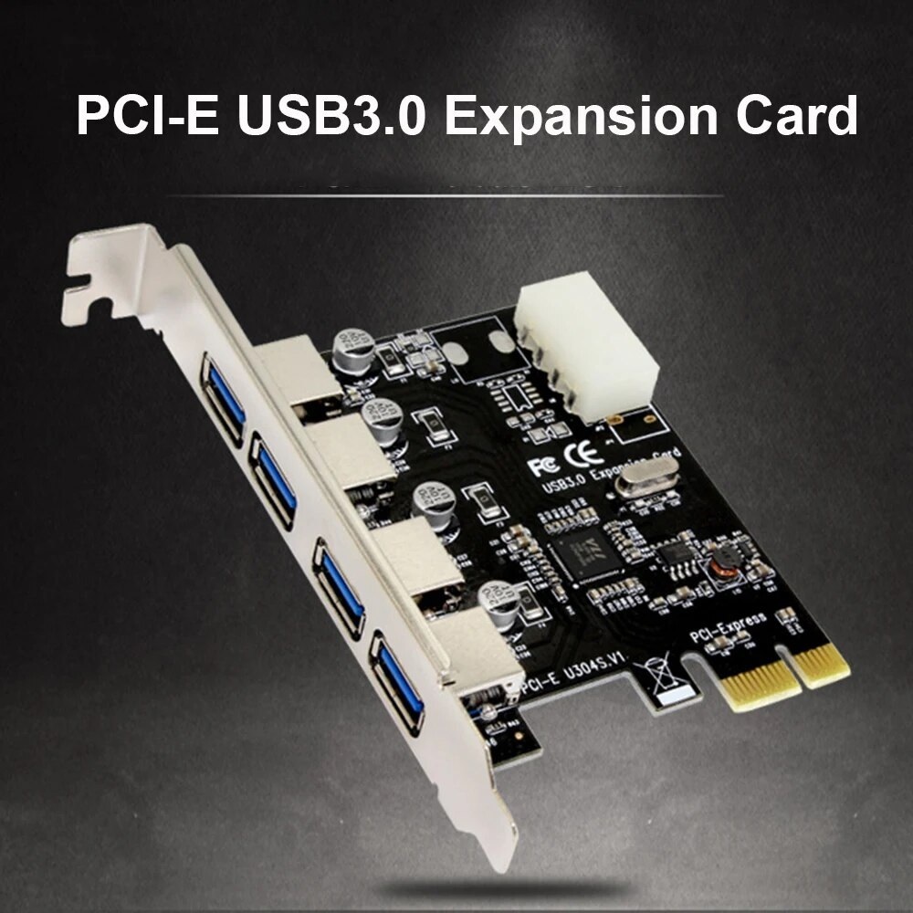 4 Port USB 3.0 PCI-E Expansion Card PCI Express PCIe USB 3.0 HUB Adapter 4-Port USB3.0 Controller PCIe Express 1X.