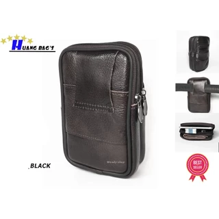 🅰 Huang Bag's Case 🅰 ซองหนังคาดเอว กระเป๋าหนัง ใส่มือถือ 🔷หนังแท้ ช่องเยอะ พร้อมส่งจากไทย✅