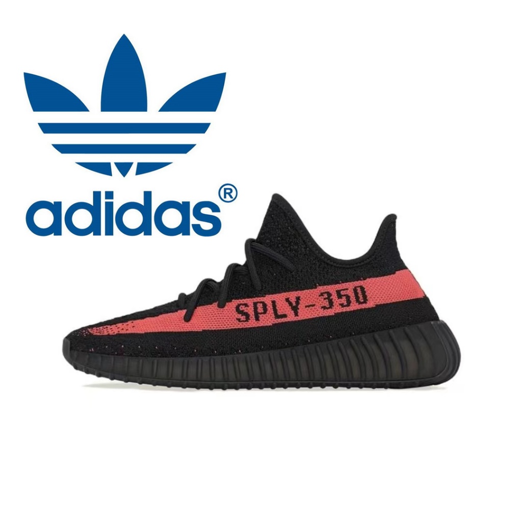 Adidas Originals Yeezy Boost350V2 Black Pink "Core Black Red" Low Top Sports casual shoes for both men and women