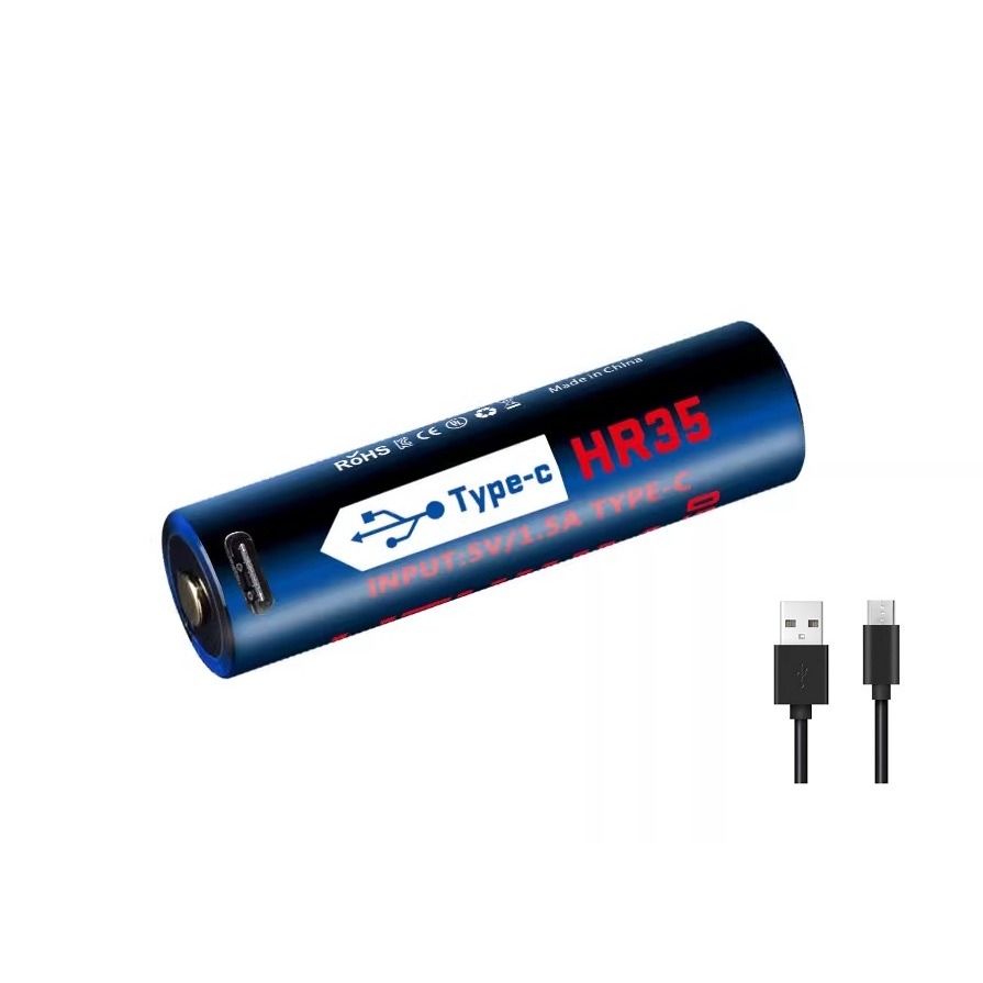 Jetbeam HR35 3.6V 3500MAh แบตเตอรี่ 18650 จ่ายกระแสสูง พร้อมช่องชาร์จเร็ว USB-C