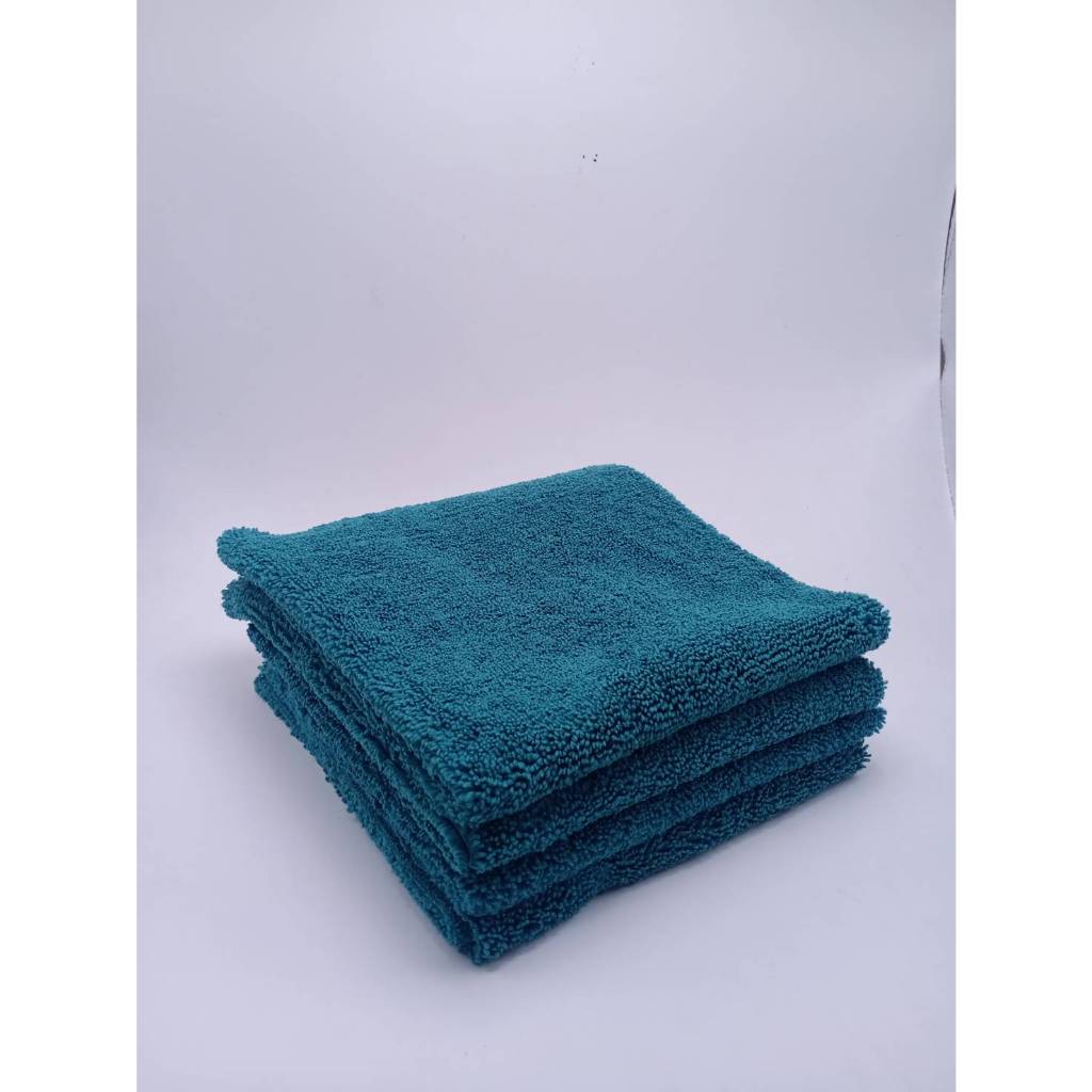ผ้าไมโครไฟเบอร์ไร้ขอบสีเขียวมิ้นเข้มขนด้านเดียว ขนาด 35*35 ซม. 330 GSM(WP408)
