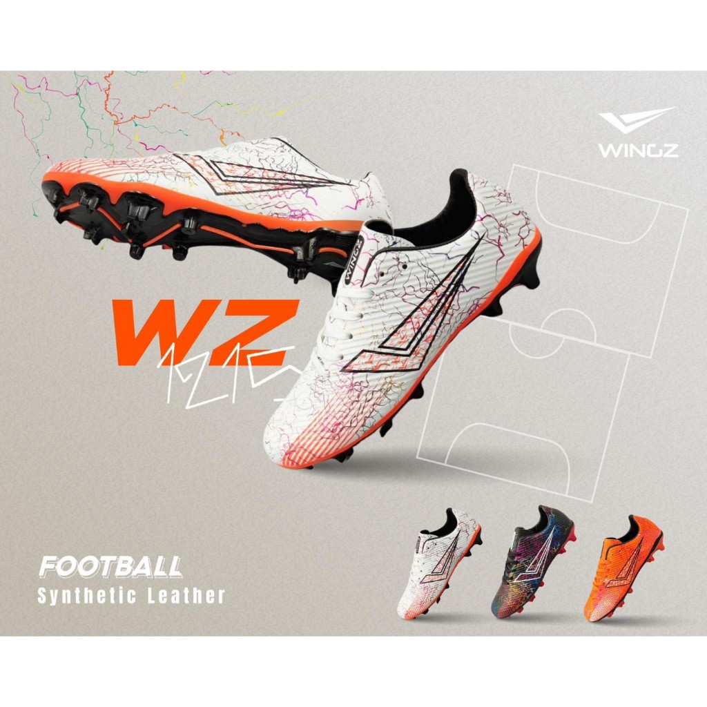 รองเท้าสตั๊ด รองเท้าฟุตบอล Wingz(วิงส์) WZ-1215 สีสวยเท่ห์ พร้อมส่ง