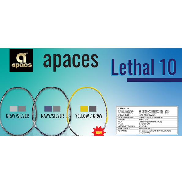 ไม้แบด APAC LETHAL 10 มี 5 สี
