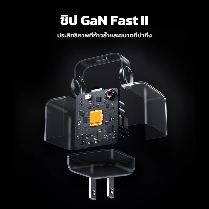 UGREEN CD361 RoboGaN 65W หัวชาร์จหุ่นยนต์ 3 พอร์ต USB-C 2 ช่อง USB-A 1 ช่อง thumbnail 5
