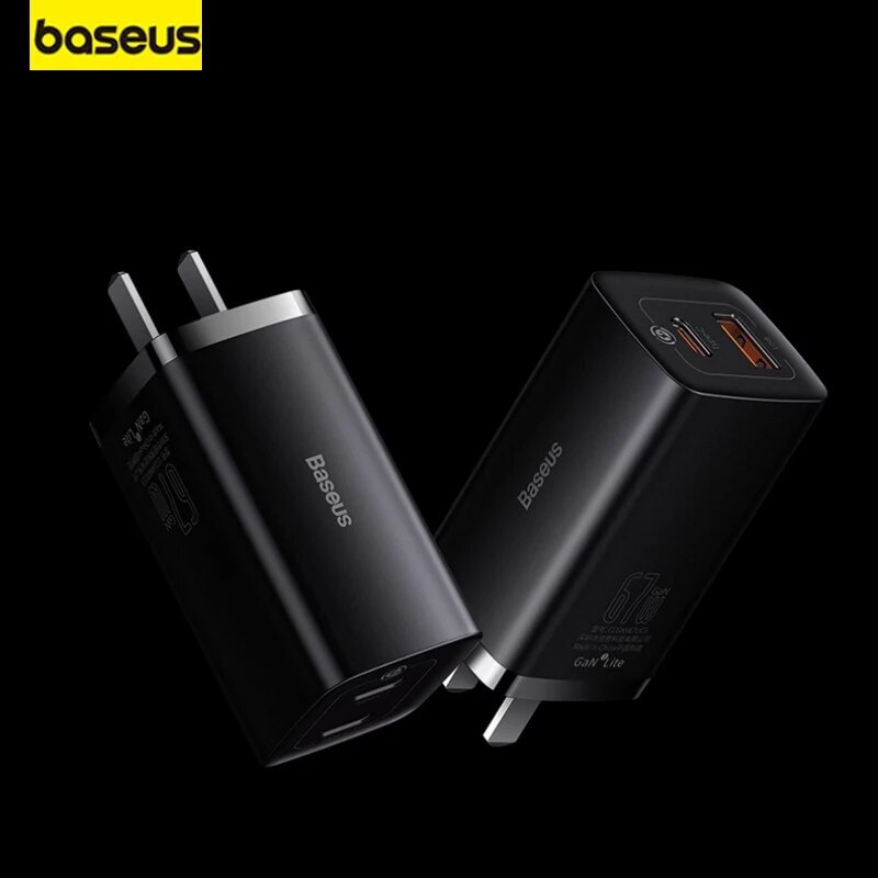 หัวชาร์จ GaN3 Lite Quick Charger Baseus 67W (สินค้าแท้ 100%) ราคา ถูกที่สุด ดีลบีเคเค รูปภาพหลัก