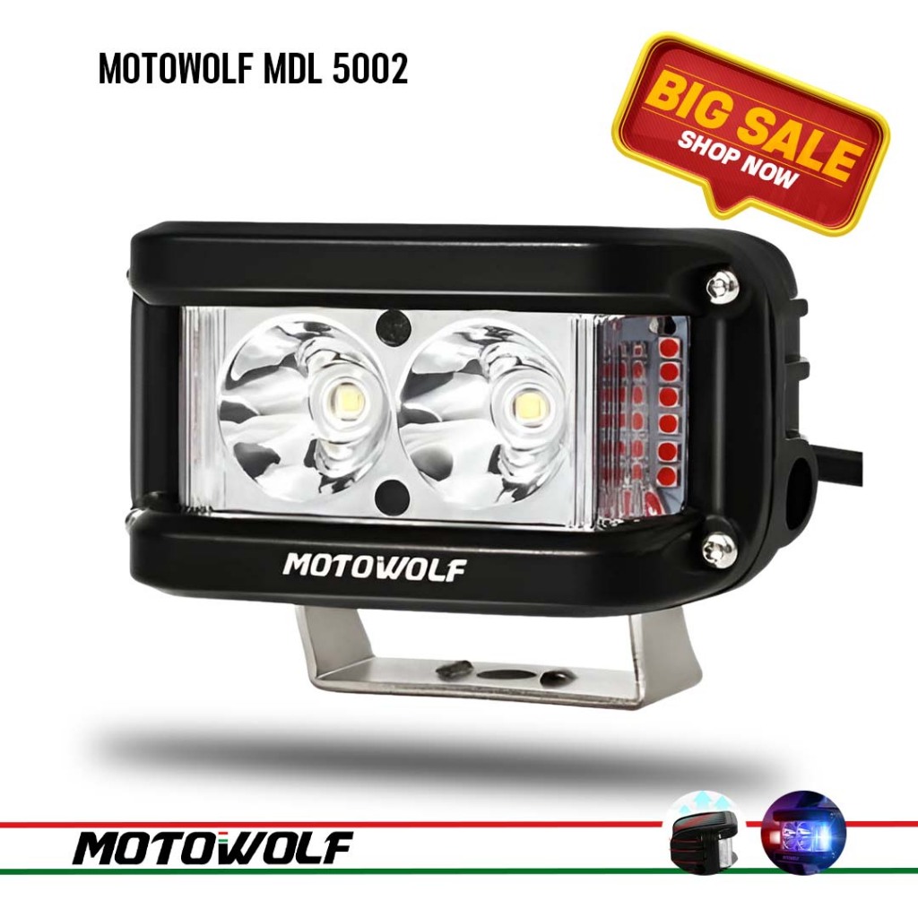 MOTOWOLF MDL 5002 ไฟสปอร์ตไลท์ พร้อมไซเรน สปอร์ตไลท์ 25W ไฟติดรถมอเตอร์ไซค์ ติดมอเตอร์ไซค์ บิ๊กไบค์