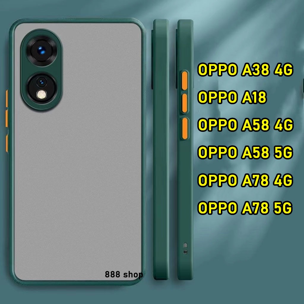 [ส่งจากประเทศไทย] ขอบสี หลังด้าน Case OPPO A3X A3Pro A60 A38 A18 A58 A78 A54/A74 4G/A74 5G/A94/A15 เคสกันกระแทก 025