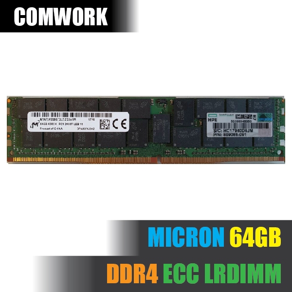 แรม MICRON 64GB DDR4 ECC LRDIMM LOAD REDUCED SERVER RAM MEMORY PC4 X99 WORKSTATION SERVER DELL HP