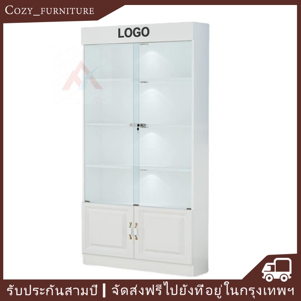 ตู้โชว์ ตู้กระจก display cabinet ตู้โชว์กระจก (120*30*200CM)