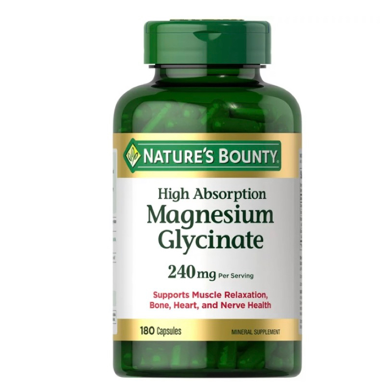 Nature'S Bounty Magnesium Glycinate 240 Mg, 180 Capsules  หมดอายุ 05/2026