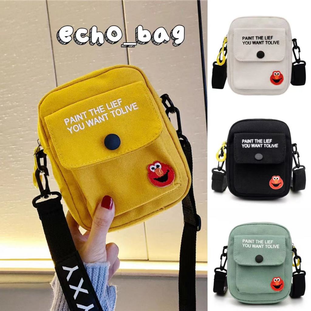 ผ้าใบการ์ตูนมินิโทรศัพท์มือถือกระเป๋าสะพายข้าง