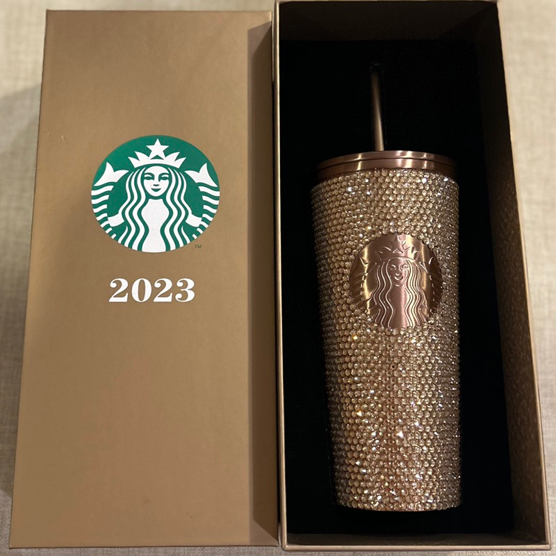 🎄Starbucks Champagne Gold Bling Rhinestone Cold Cup