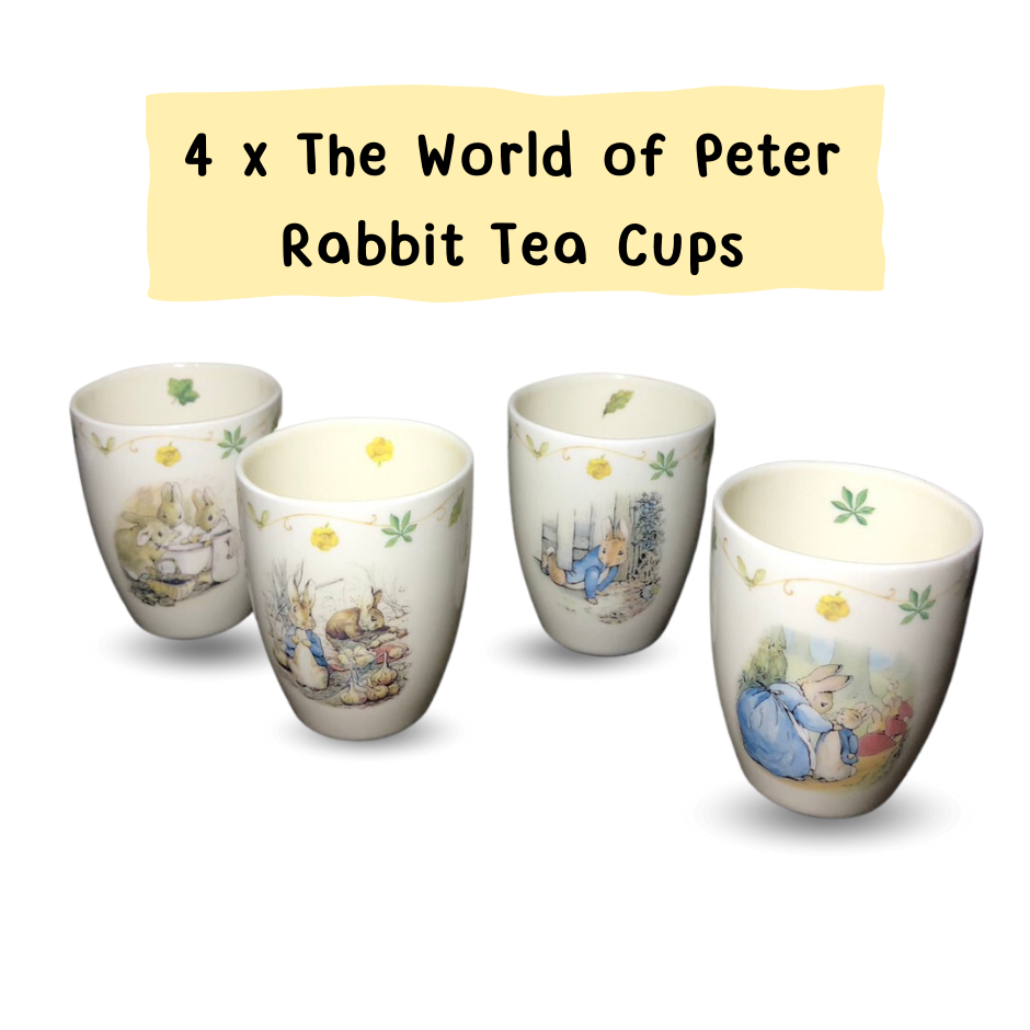 Set of 4 The World of Peter Rabbit Tea Cups แก้วน้ำชาลายปีเตอร์ แรบบิท 4 ใบ สวยมาก