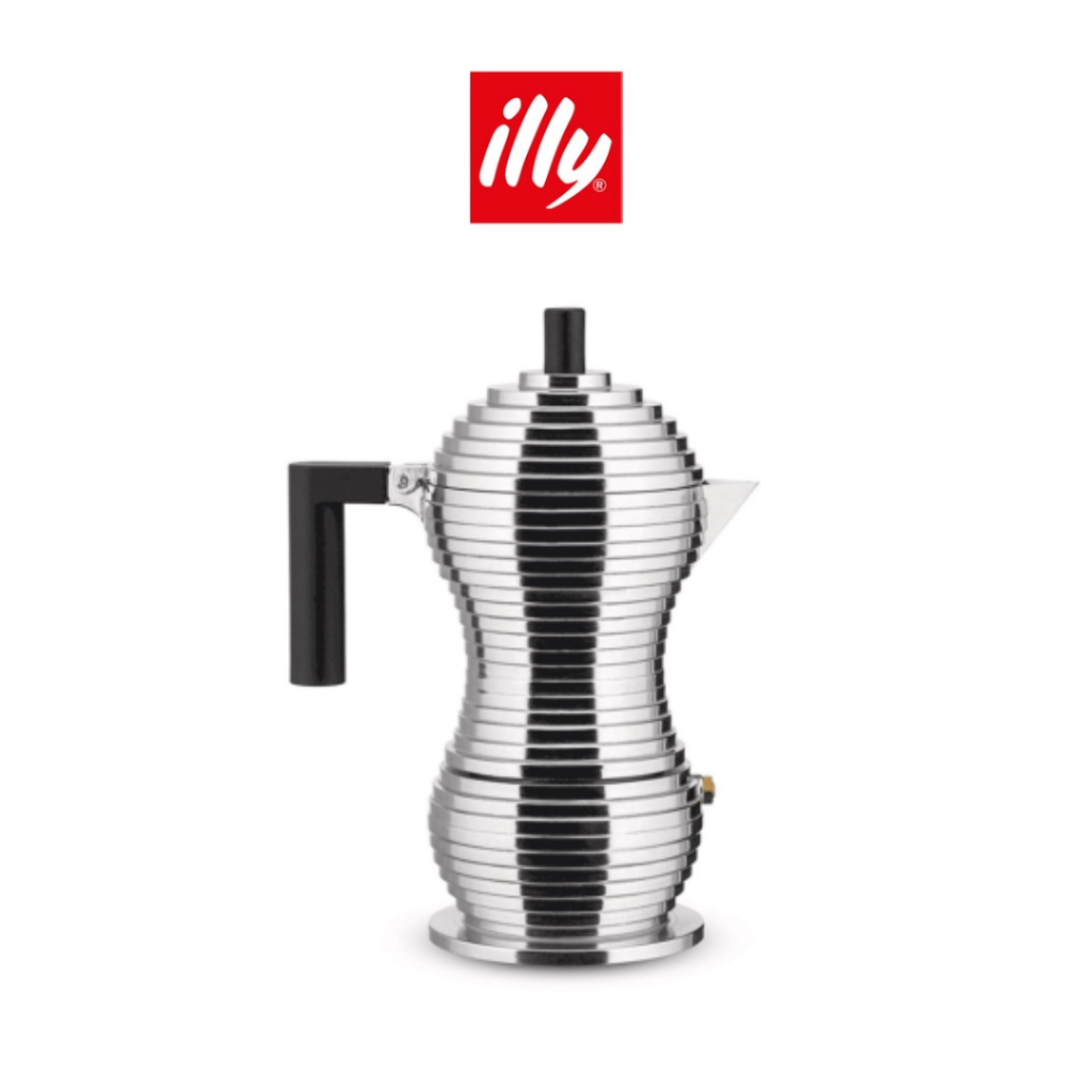 ILLY หม้อต้มกาเเฟ อเลสซี่ พัลซิน่า มอคค่าพอท สำหรับสามเเก้ว สีดำ ILLY ALESSI PULCINA 3 CUPS MOKA POT – BLACK – โปรปัง